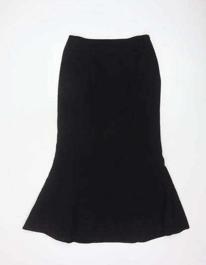 CC Women’s Black Wool Blend Trumpet Midi Skirt Size 10