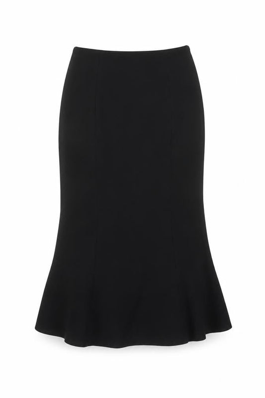 CC Women’s Black Wool Blend Trumpet Midi Skirt Size 10