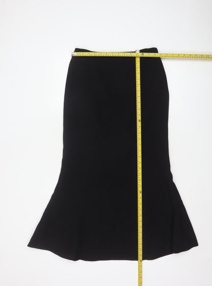 CC Women’s Black Wool Blend Trumpet Midi Skirt Size 10