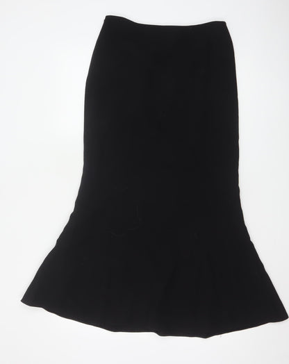 CC Women’s Black Wool Blend Trumpet Midi Skirt Size 10