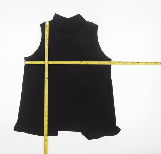 French Connection Women's Black Sleeveless Wrap Blouse Size S