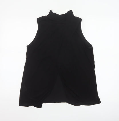 French Connection Women's Black Sleeveless Wrap Blouse Size S