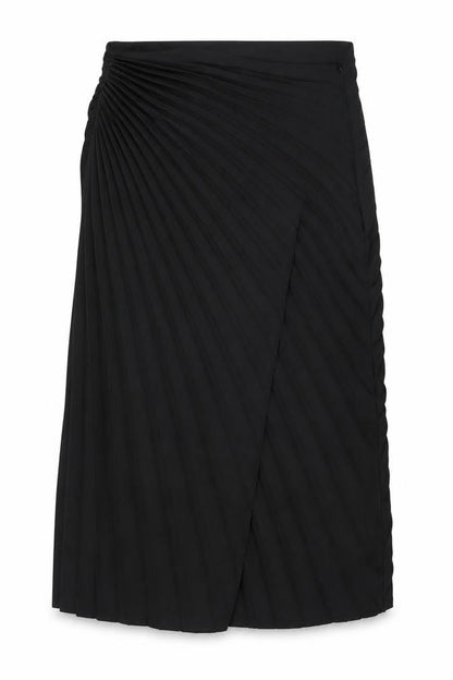 Marks and Spencer Women's Black Pleated Midi Skirt Size 12