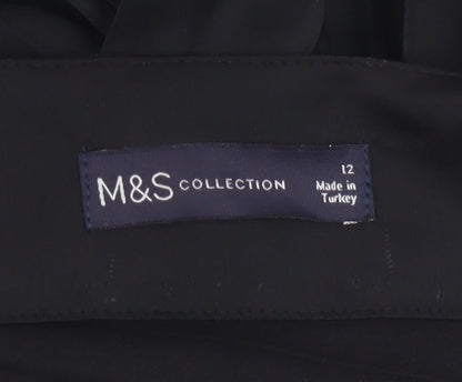 Marks and Spencer Women's Black Pleated Midi Skirt Size 12