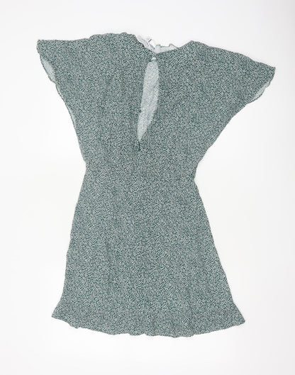& Other Stories Women Green Floral Short Shift Dress Size 6