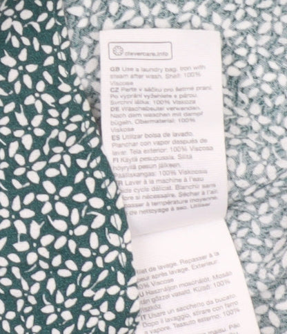 & Other Stories Women Green Floral Short Shift Dress Size 6