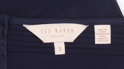 Ted Baker Women's Blue Off Shoulder Bodycon Knee Length Dress Size 12