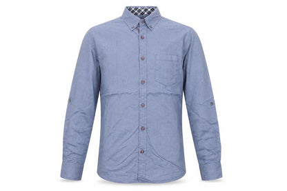 Michel Klein Homme Blue Cotton Button-Up Long Sleeve Shirt Men's M