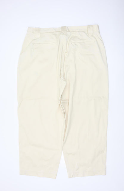 Marks and Spencer Women Beige Size 22 Regular Pleated Trousers