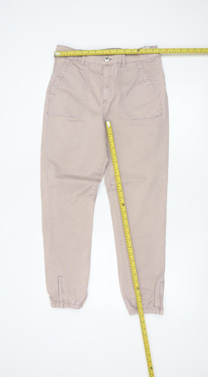 Marks and Spencer Women Beige Jogger Trousers Size 12 Regular