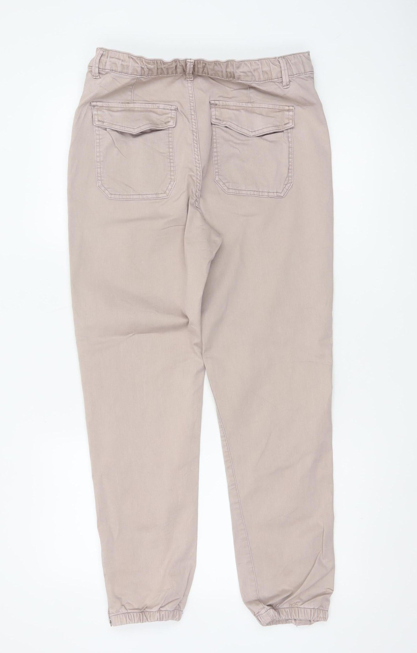 Marks and Spencer Women Beige Jogger Trousers Size 12 Regular