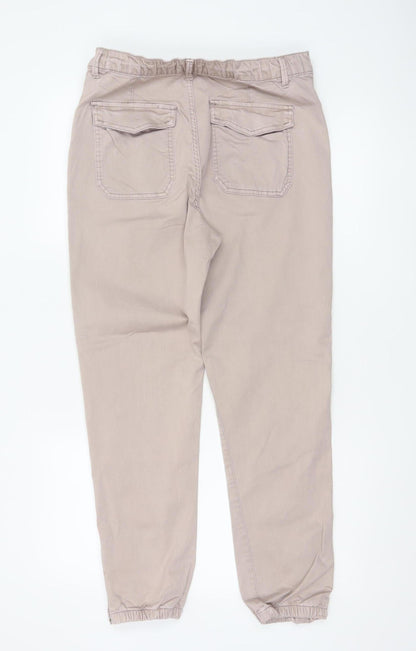 Marks and Spencer Women Beige Jogger Trousers Size 12 Regular