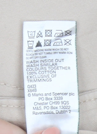 Marks and Spencer Womens Beige Chino Trousers Size 10 Short