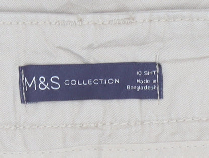 Marks and Spencer Womens Beige Chino Trousers Size 10 Short