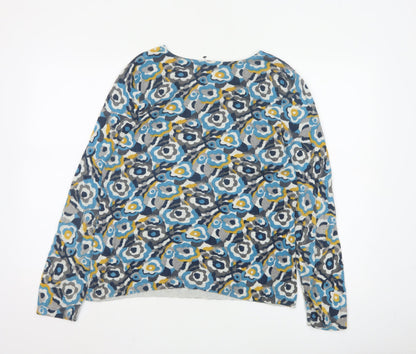 Seasalt Cornwall Women's Multicoloured Floral Cotton Wool Jumper Size 14