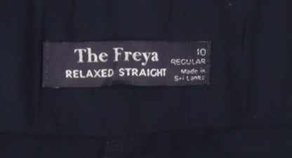 Marks and Spencer Women’s Blue Size 10 The Freya Relaxed Straight Trousers