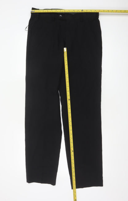 Marks and Spencer Men's Black 32x33 Tailored Dress Trousers
