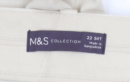 Marks and Spencer Women Beige Cargo Trousers Size 22 Regular Fit