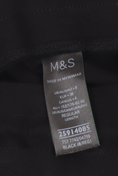 Marks and Spencer Women's Black Size 8 Wide Leg Jogger Trousers