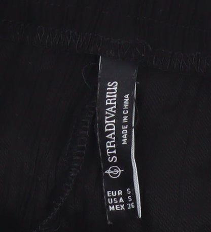 Stradivarius Women's Black Straight Leg Trousers Size S