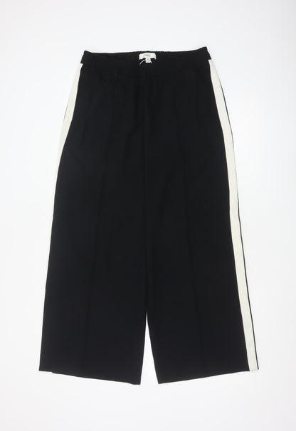 Marks and Spencer Women Black Wide-Leg Trousers Size 12 Short