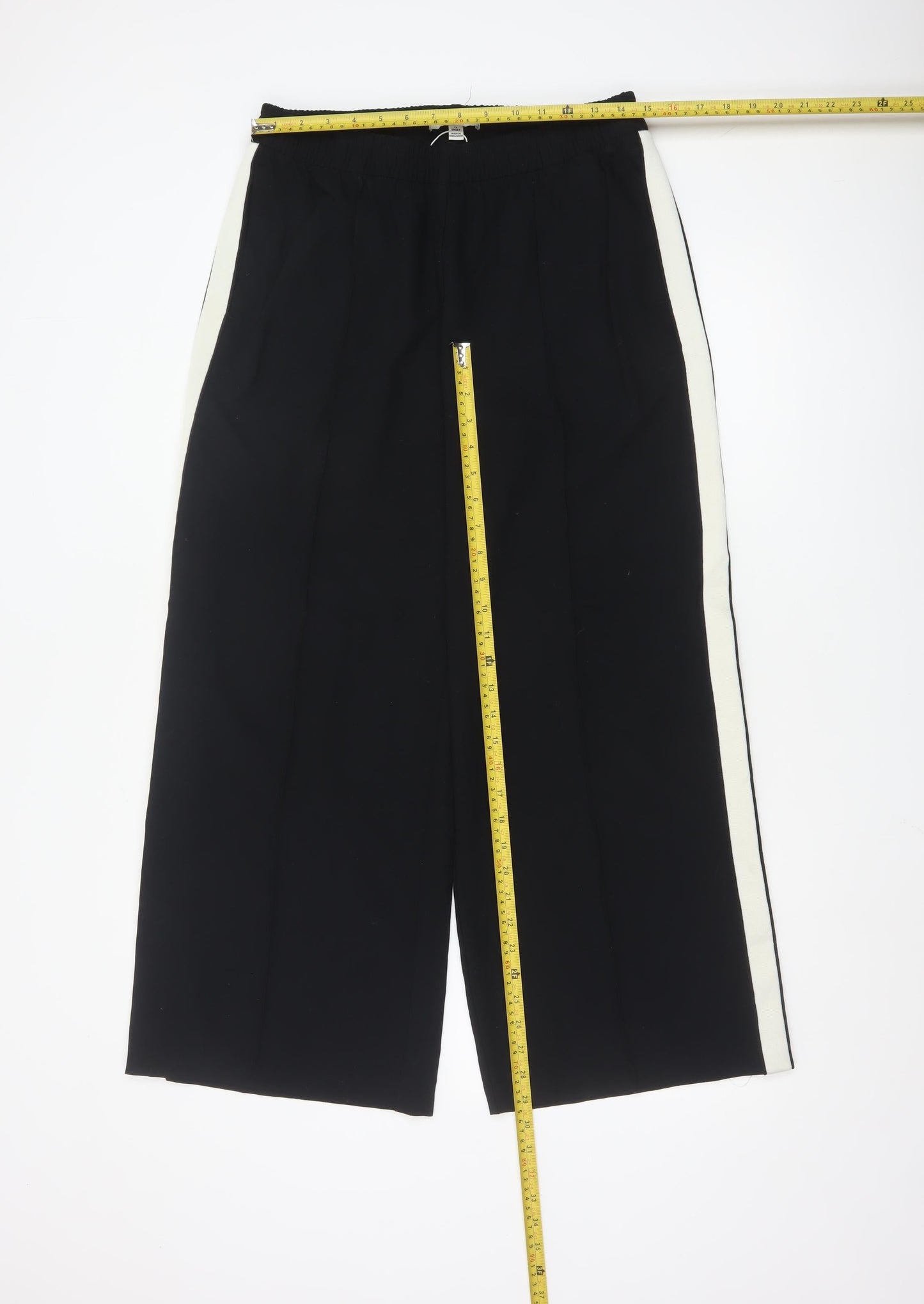 Marks and Spencer Women Black Wide-Leg Trousers Size 12 Short