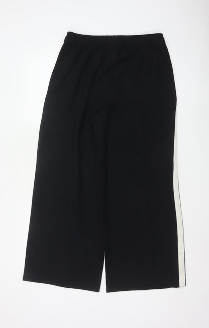 Marks and Spencer Women Black Wide-Leg Trousers Size 12 Short