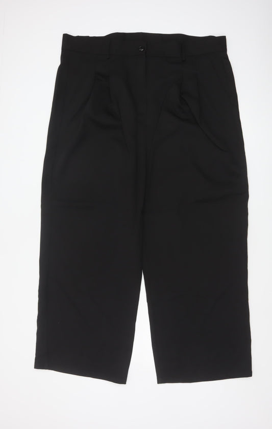 Simply Be Women’s Black Size 20 Pleated Trousers Polyester Blend
