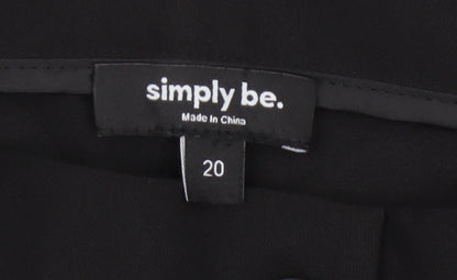 Simply Be Women’s Black Size 20 Pleated Trousers Polyester Blend