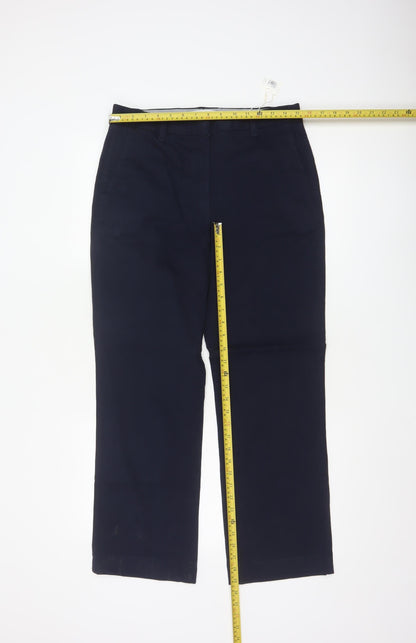 Marks and Spencer Women Navy Blue Size 12 Short Chino Trousers