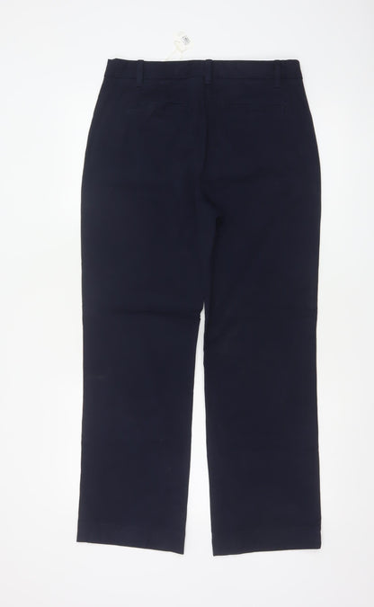 Marks and Spencer Women Navy Blue Size 12 Short Chino Trousers