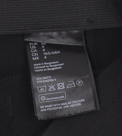 H&M Women’s Black Slim Fit Ponte Trousers Size 8