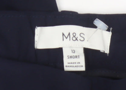 Marks and Spencer Women’s Navy Blue Short Tapered Trousers Size 12
