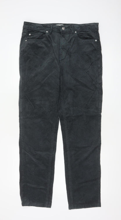 Marks and Spencer Women’s Black Corduroy Stretch Trousers Size 14 Regular