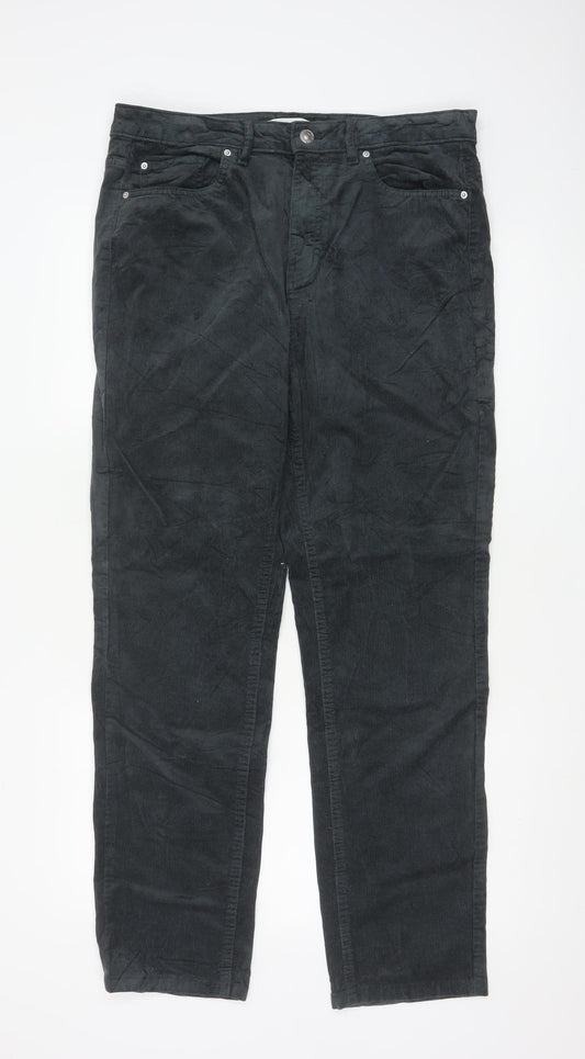 Marks and Spencer Women’s Black Corduroy Stretch Trousers Size 14 Regular