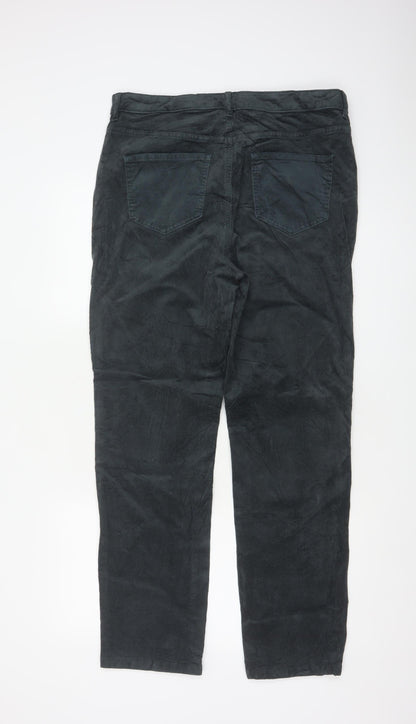 Marks and Spencer Women’s Black Corduroy Stretch Trousers Size 14 Regular