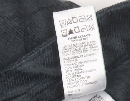 Marks and Spencer Women’s Black Corduroy Stretch Trousers Size 14 Regular