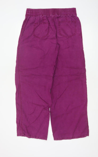 Marks and Spencer Women’s Purple Linen Cropped Trousers Size 10