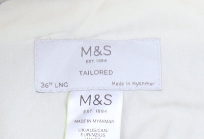 Marks and Spencer Men's Beige Linen Blend Tailored Chino Trousers 36L