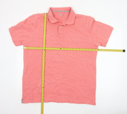 Charles Tyrwhitt Men's Pink Cotton Polo Shirt XL Regular Fit