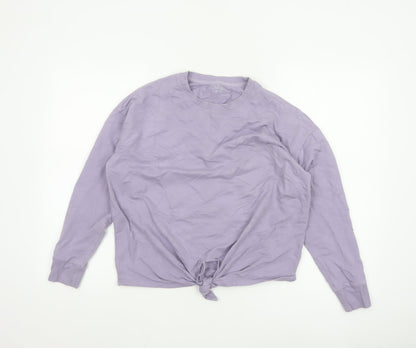 Marks and Spencer Womens Purple Cropped Long Sleeve T-Shirt Size 10