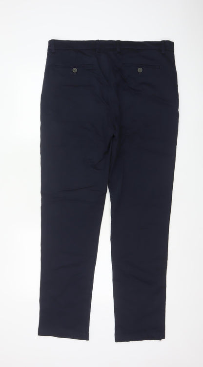 Marks and Spencer Men's Blue Slim Fit Chino Trousers 36/33