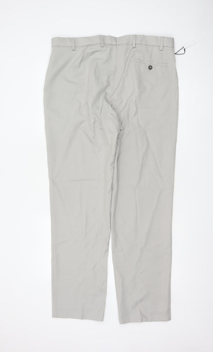 Marks and Spencer Men's Beige Regular Fit Chino Trousers 38x33