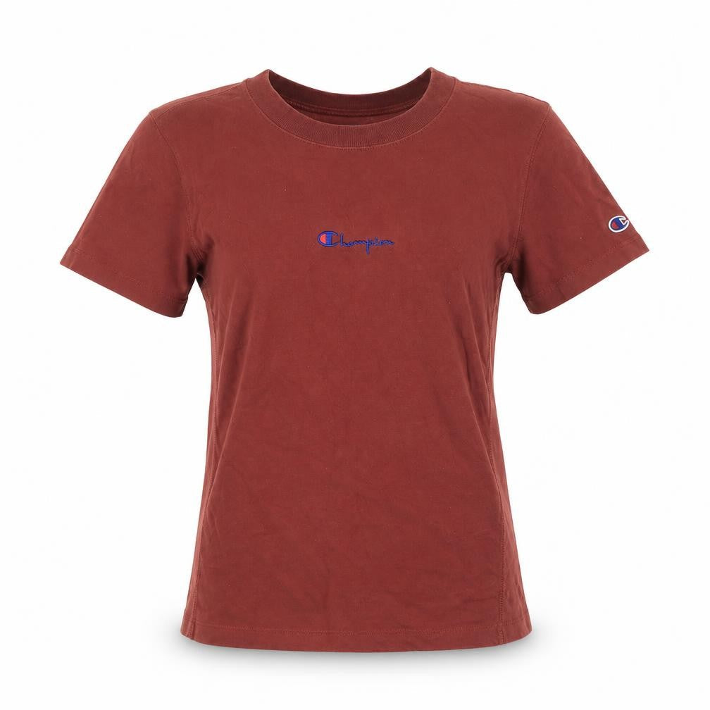 Champion Women's Brown XS Embroidered Logo Cotton T-Shirt