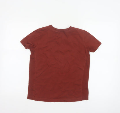 Champion Women's Brown XS Embroidered Logo Cotton T-Shirt