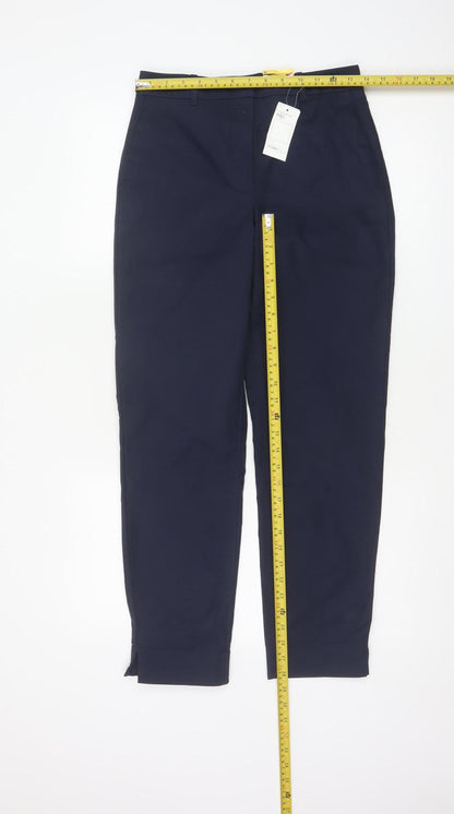 Marks and Spencer Women's Blue Slim Fit Ankle Trousers Size 6