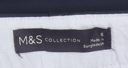 Marks and Spencer Women's Blue Slim Fit Ankle Trousers Size 6
