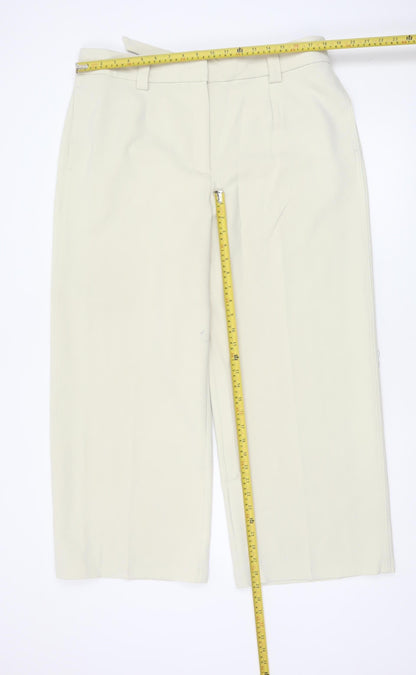 Marks and Spencer Men's Beige Regular Fit Dress Pants Size 18 Belted