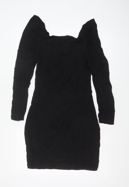 Warehouse Women’s Black Size 10 Bodycon Square Neck Dress