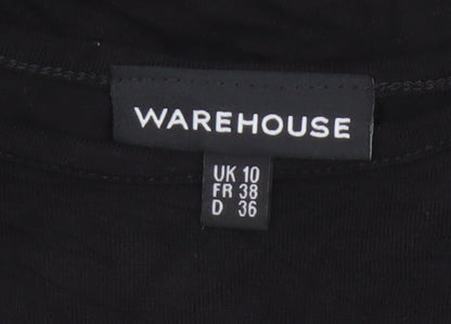 Warehouse Women’s Black Size 10 Bodycon Square Neck Dress